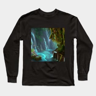 Waterfalls in Cultura Maya Long Sleeve T-Shirt